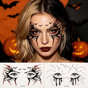 Halloween Makeup Accessory Eye Shadow Scary Face Stickers 3D Spider Web Temporary Tattoos