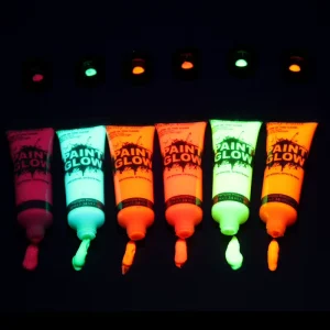Halloween Makeup Art 25ML UV Neon Face and Body Paint 6 Color Glow in the Dark Body Paint Supply