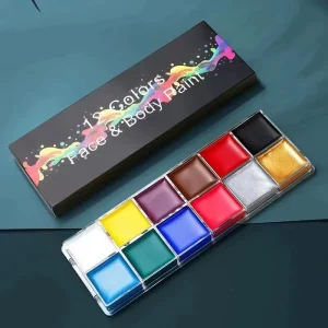 Halloween Neon 12 Color Oil Paint Highlighter Pigment Body and Face Painting Cream for Kids’ Party