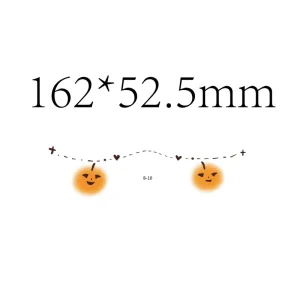 Halloween Powder Shake Modern Minimalist Tattoo Stickers Small Pumpkin Bow Makeup Face Decals Cat Ear Witch Face Tattoos