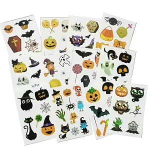 Halloween Small Cartoon Fluorescent Waterproof Temporary Tattoo Stickers for Kids