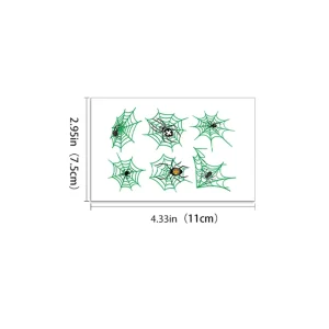 Halloween Spider Web Fluorescent Glow Tattoo Stickers Quick Delivery from Stock Temporary Body Application Printed on Paper