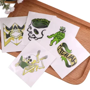 Halloween Tattoo Stickers Custom Sticker Stencil Hand with Logo Green Waterproof Gold Red PVC