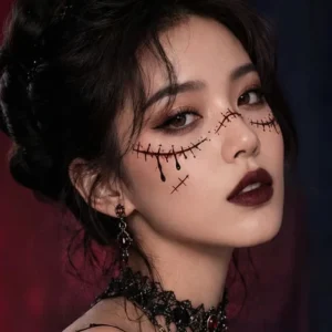 Halloween Temporary Tattoo Stickers Water Transfer Paper Matte Beauty Face Decals Wound Makeup Party Waterproof Tattoo