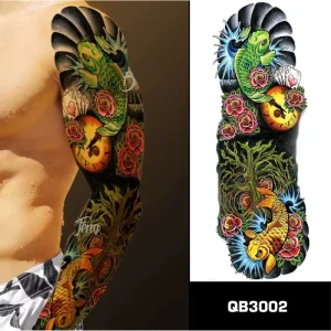 Halloween Theme Color Full Arm Tattoo Stickers Men Cool Body Waterproof Temporary Tattoo Stickers