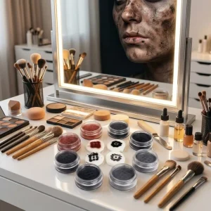 Halloween Zombie Day of the Dead Sugar Skull Catrina Makeup Sealer Long Wear Matte SFX Makeup Loose Setting Powder