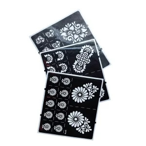 Hand And Finger 3D Temporary Tattoo Stickers Henna Glitter Stencils Template Body Painting Stencil Paper