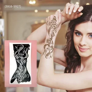 Hand Fingers Temporary Henna Tattoo Sticker Stencil PVC Material Waterproof Non-Toxic Tattoo