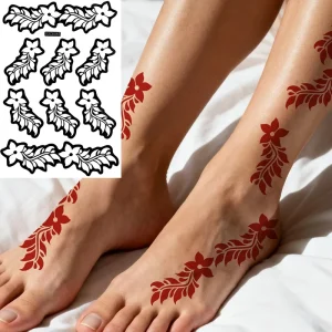 Hand Foot Hollow Tattoo Stencils Henna Pattern Templates DIY Body Art Painting Waterproof Temporary Tattoos Stencils