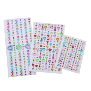 Hand Made Face Gems Sticker Diamond Jewels Tattoo Rhinestone Sticker Pair Sheet