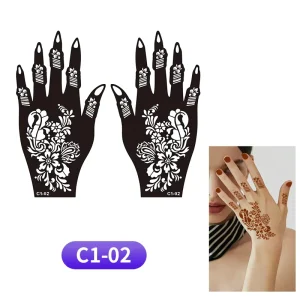Hand Mask Hollow Template Waterproof Tattoo Stencil Stickers Henna Hand Painted DIY Tattoo
