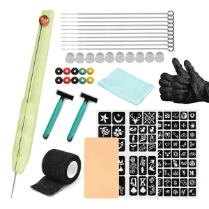 Hand Poke and Stick Tattoo Kit Professional DIY Tattoo Tool Needles Accessories Complete Tattoo Machine Kit Set