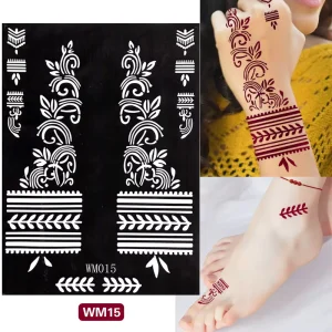 Hand and Arm Henna Tattoo Stickers Mesh Hollow Template for Body Color Painting Henna Paste Tattoo Sticker