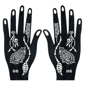 Hand and Finger Henna Tattoo Stickers Mesh Hollow Template for Body Color Painting Henna Paste Painting Tattoo Sticker