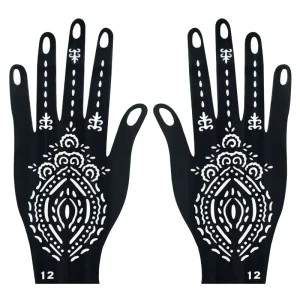 Hand and Finger Henna Tattoo Stickers Mesh Hollow Template for Body Color Painting Henna Paste Painting Tattoo Sticker