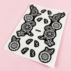 Hand and Finger Mesh Hollow Henna Tattoo Stickers Templates for Body Color Painting with Henna Paste for Tattoo Art
