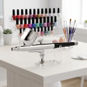 Handheld Copper Piston Mini Portable Dual Action Airbrush Spray Gun Set 7.0cc Cup 0.3mm Nozzle for Makeup Art Nail Model