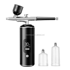 Handheld Smart LCD Screen Cordless Airbrush Compressor Spray Gun With USB Nail Art Paint Cake Makeup Air Brush Tattoos Hair Dye