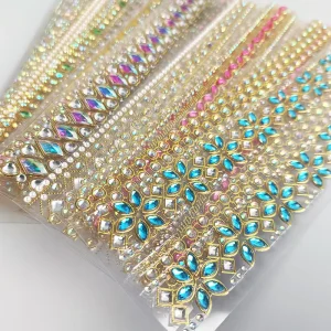 Handicrafts Jewels Sticker Crystal Pearl Stone Self Adhesive Temporary Tattoo Sticker Face Hand Gem Sticker Waterproof
