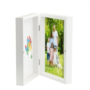 Handprint Keepsake Frame Book Flip DIY Acrylic Panels Photo Slot Custom Color