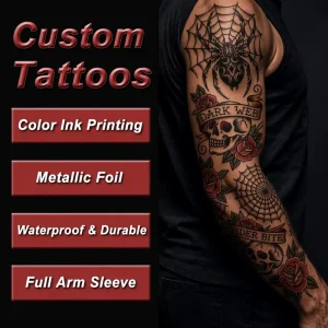 Hao Feng OEM Full Arm Sleeve Temporary Tattoo Sticker Waterproof Long Lasting Body Art Factory Custom Tattoo Sticker
