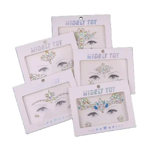 Happy Face Crystal Sticker Tattoo Jewel for Wedding Anniversary Engagement or Gift for Dance Party Decoration