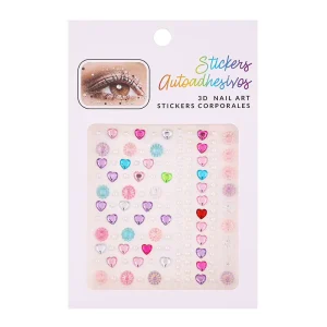 Heart Acrylic Temporary Tattoo Sticker Body Jewels Design for Parties and Makeup