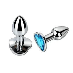 Heart Shaped Jewel Anal Plug Stainless Steel Crystal Removable Waterproof Butt Plug Stimulator Sex Toys for Men Women Metal