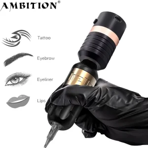 Hello Powerful Coreless Motor 3.5mm 4mm Short Professional Rotary Tattoo Pen Machine with Wireless Battery for Body Art