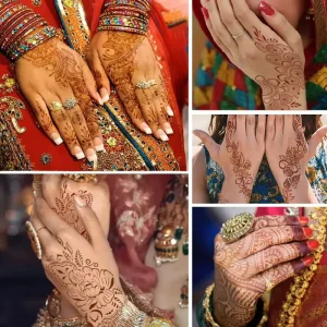 Henna Hand Tattoo Stencils Set Traditional Floral Patterns