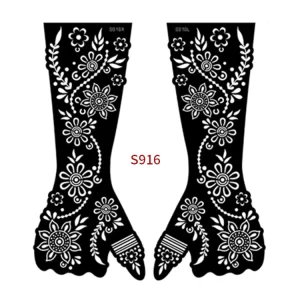 Henna Mehndi Temporary Tattoo Stencil Waterproof PVC Henna Sticker Stencil for Hand