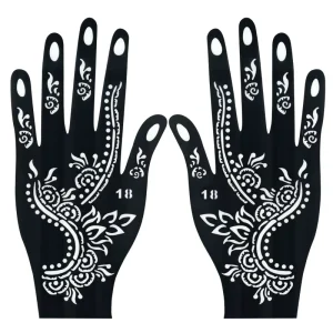 Henna Paste Body Color Painting Hand Back Finger Tattoo Sticker Mesh Hollow Template Henna Painting Tattoo