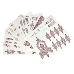 Henna Tattoo Stickers Brown Waterproof Temporary Tattoo Stickers Henna Fake Tattoo Sticker for Women Wedding Party Festivals