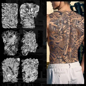 Herbal Full Back Long Lasting Tattoo Sticker Body Art Semi Permanent Tattoo for Men
