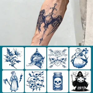 Herbal Juice Eco Friendly Paper Tattoo Sticker Semi Permanent Body Arm Waterproof Non-Yellowing Realistic Temporary Tattoo