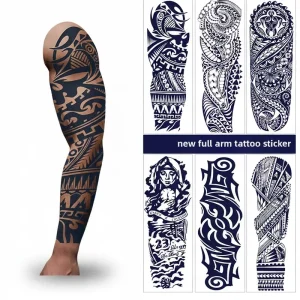 Herbal Juice Series Art Color Full Arm Tattoo Sticker Waterproof and Sweatproof Semi Permanent Modern and Simple Body Art Design