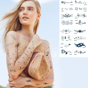 Herbal Juice Temporary Tattoo Sticker Long-lasting 2Weeks Waterproof Semi Permeable Hand Face Body Art Fake Tattoo
