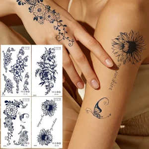 Herbal Juice Temporary Tattoo Sticker Semi Permeable Long lasting 2 Weeks Waterproof Body Arm Face Painting Sticker for Adults