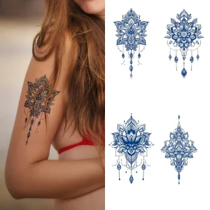 Herbal Plant Design Semi Permanent Tattoo Sticker Waterproof Water Transfer 2 Week Body Application Arm Made Paper