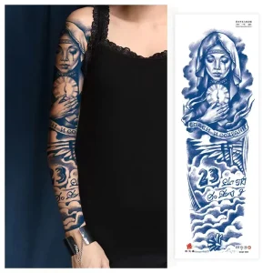 Herbal Plant Juice Temporary Full Face Tattoo Stickers Paper Material White Color Non Toxic Anhydrous 2 Weeks Durability