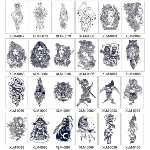 Herbal Semi-Permanent Waterproof Sweat Tattoo Patch Non-Reflective Scar Tattoo Patch for Arm Temporary Henna Tattoo Stickers