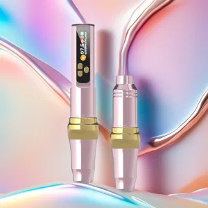 High Capacity Wireless Tattoo Pen Machine Rechargeable Battery 10000 RPM Cartridge Needles Pink Permanent Makeup