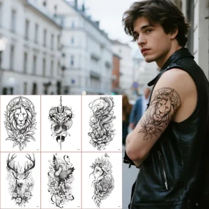 High-Definition Full Sleeve Temporary Tattoo Stickers Water Transfer Technology White Paper Material