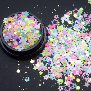 High Flash Shape Mixed Colorful Custom Glitter Mixed for Crafts Nails Party Decoration Snowglobes