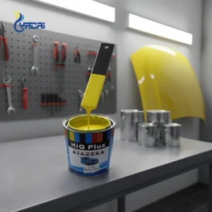 High Level Coverage Acrylic Body Fillers 1K Brilliant Yellow Liquid Coating Weather Resistant High Gloss Car Furniture Paint