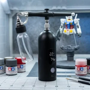 High-PSI Maintenance-Free Airbrush for Model Painting & Gundam Kit with Long-Life Battery & LED Power Display