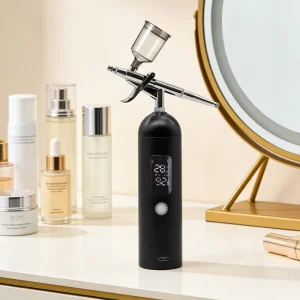 High Performance Portable Rechargeable Compressor Kit Dual Action Auto stop Paint Cake Makeup Beauty Tattoo Hydration Airbrush