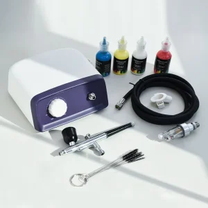 High Performance Stainless Steel Airbrush Compressor for Professional Painting and Art Projects Cake Tools Set