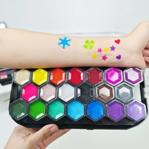 High Pigment 20 Color Body Art Paint Palette Face Painting Supplies Ideal for Halloween Cosplay