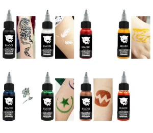 High Pigment Airbrush Temporary Tattoo Ink Long Lasting Skin Safe Body Paint for Cosplay & Event Body Art Tattoo Ink